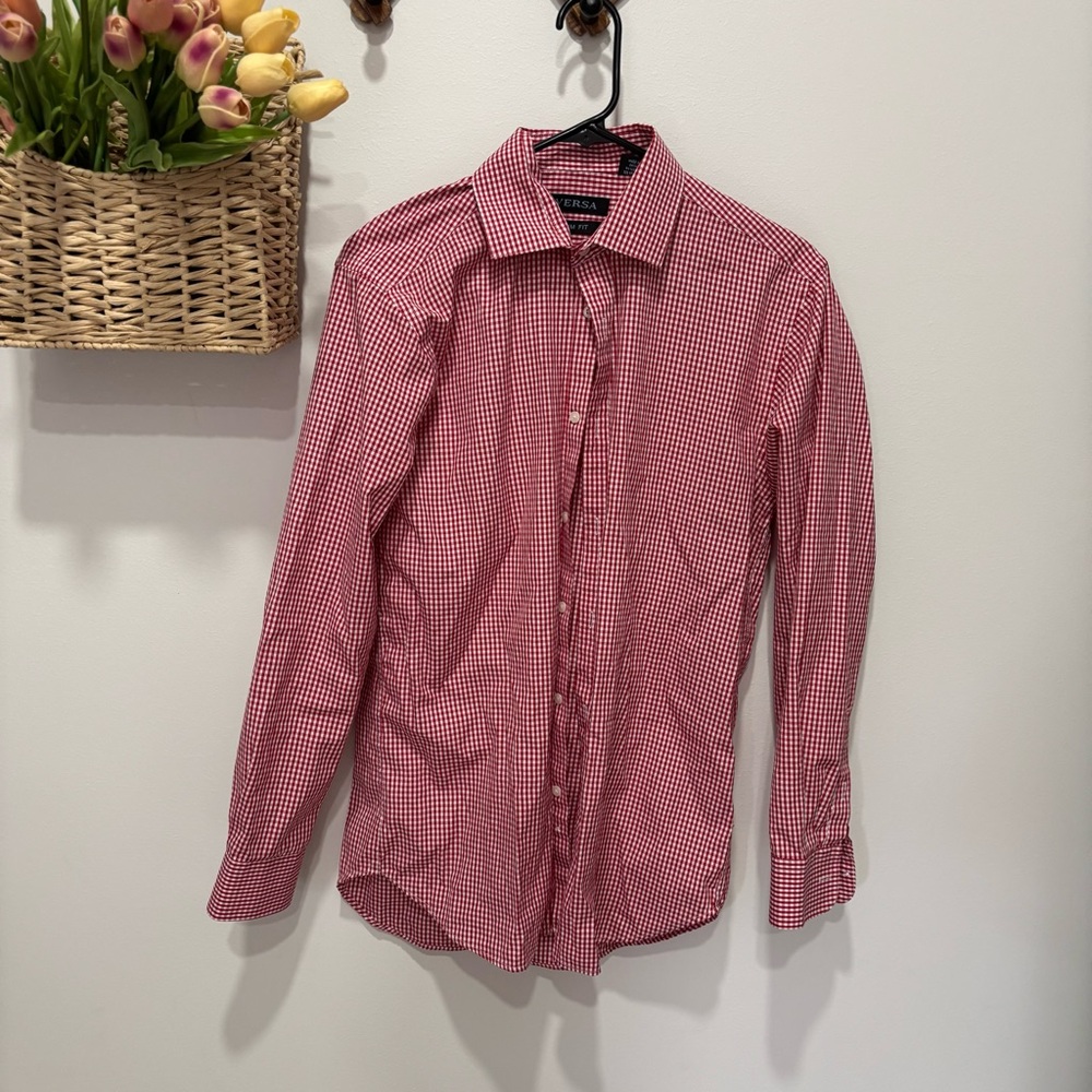 Red Gingham Men's Shirt‎